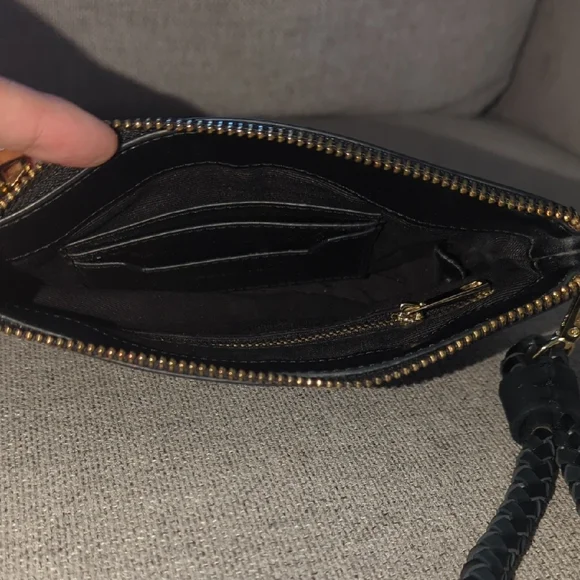 BCBGMaxAzria Black and Gold Wristlet Clutch - Picture 7 of 8